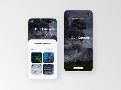 Non-profit App UI Concepts app clean design flat ios landing page minimal mobile non profit search ui ux