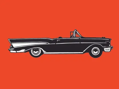 57 Chevy Bel Air on Orange bel air black and white cars chevy classic classic cars illustration vector