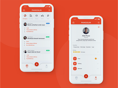 Panggilin App Design app branding clean app design design flat minimal mobile app design ui ui ux design ux
