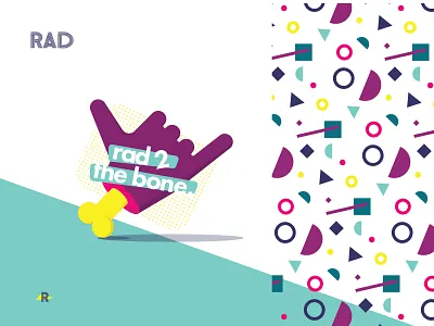 Rad 80s branding hand icon illustration pattern rad