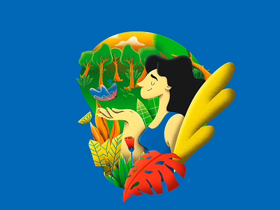WC Woman character design draw drawing garden graphic illustration photoshop plants