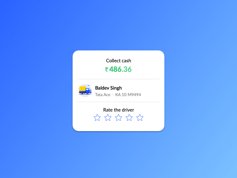 Rating Customer animation app design logistics ui ux