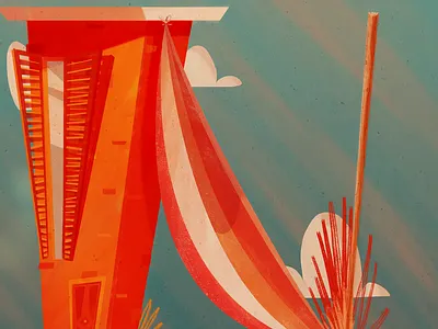 36 Days of Type | N 36days n 36daysoftype beach hammock illustration retro