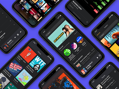 Nightfall Content & Media app dark darkmode design design system flat ios mobile shop sketch ui ui design uikit ux uxdesign