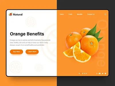 Natural clean design fruit benefit fruits icon layout nutriton ui web web page website