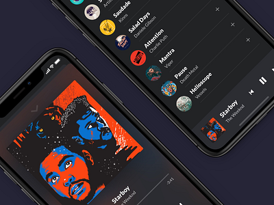 Nightfall Music app dark darkmode design design system flat ios mobile shop sketch ui ui design uikit ux uxdesign