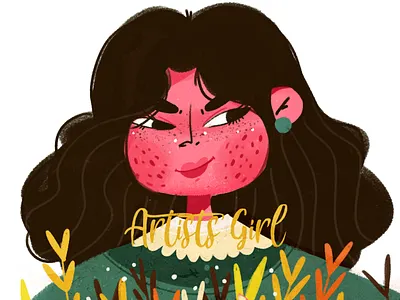 The girl's head design illustration illustration／ui poster