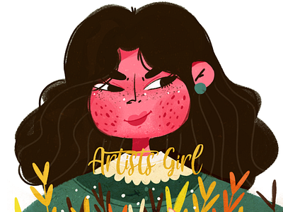 The girl's head design illustration illustration／ui poster