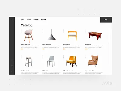 Catalog page template | Avis UI Pack buy cards catalog catalog design catalog page clean design e commerce flat interface products template ui ui kit ui kits ux web website