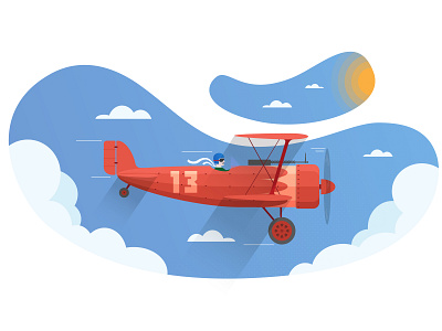 Plane biplane illustration plane vector