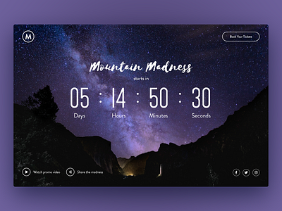 Daily UI #014 - Countdown Timer countdown countdown timer countdowntimer daily 100 challenge dailyui dark mountain night night sky nightsky timer ui ui design uidaily uidailychallenge uidesign uiux uiuxdesign web design webdesign