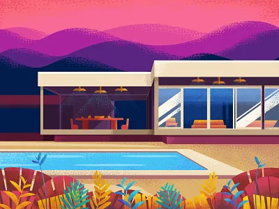 Hotel Illustration animation building dark dashboard flat design flat illustration hotels house illustraion landing page lifu studio pool ui ui ux ux web design