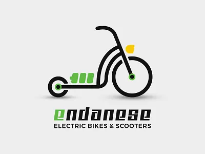 Logo for Electric Scooter & Bike battery bike branding design eco electric electric bike electric scooter graphic green icon illustration logo scooter typography vector