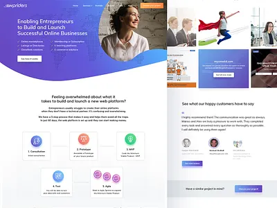 WPriders Home Page agency app branding clean design flat gradient homepage icons illustration logo ui ux vecor website wordpress