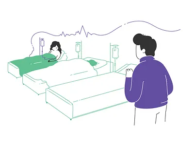 Reanimation flat green health healthcare illustration love minimalistic patience patient psychology reanimation sickness vector web