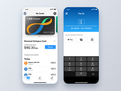 Octopus Card App adobexd app design ios madewithadobexd xd