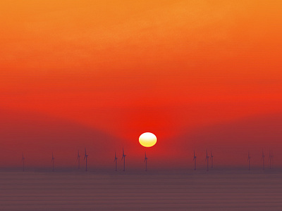 Sunset design illustration ui web 插图 设计