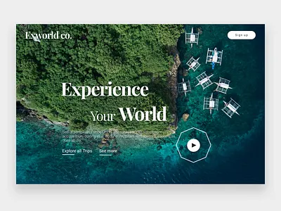 Exworldco - Landing Page branding clean design flat icon illustration logo minimal typography ui ux vector web