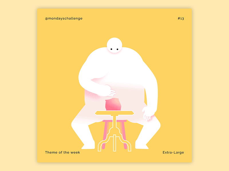 "Extra-Large" Monday's Challenge after effects character animation character design deckard977 extralarge fat hunger large mauro mason mondays challenge motion design motion graphics rubberhose weight xxl