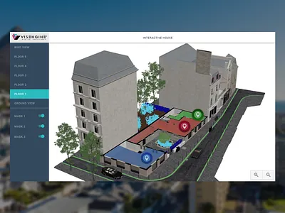 Interactive House 3d house 3d property desktop flat house location property ui ui ux ux web
