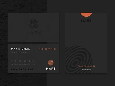 Branding for Mars - System Solutions Company branding business card fingerprint icons it solutions system tech