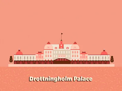 Stockholm Drottningholm Palace architecture building city design icon illustration landmark palace stockholm sweden vector