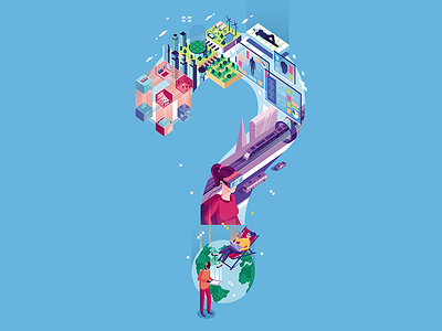 Cover for Autostadt magazine design gogle graphic illustration isometric magazine train vr
