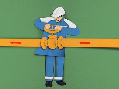 Gas start illustration infograhic paper art vector
