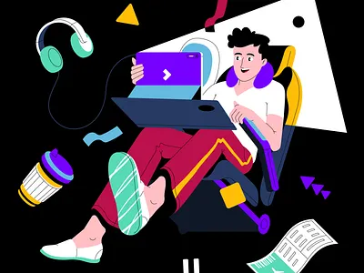 Watch Offline | Wink brand illustration movie radikz vector wink