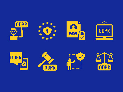 General Data Protection Regulation - GDPR / RGPD data eu gdpr glyph icon internet law personal protection rgpd