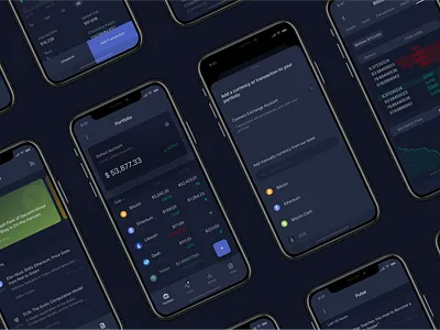 CoinFolio app blockchain coin crypto crypto exchange cryptocurrency cryptocurrency advisor cryptocurrency investments dark ui dashboard design mobile portfolio trading ui ux uxdesign