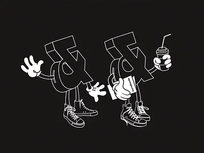 Freshmen black black white brand branding character character design design drawing illustration lineart logo sneakers vector