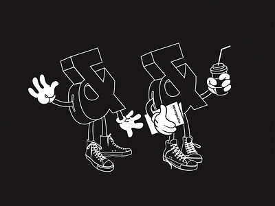 Freshmen black black white brand branding character character design design drawing illustration lineart logo sneakers vector
