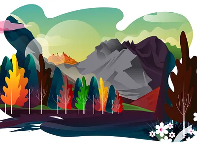 Landscape Illustartion chandrani das design drawing graphic design illustration vector
