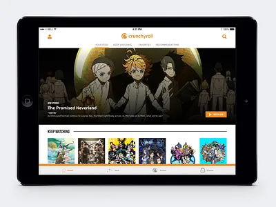 Crunchyroll Home Screen Redesign adobe xd app case study crunchyroll interface prototype tv tv app ui ux xd
