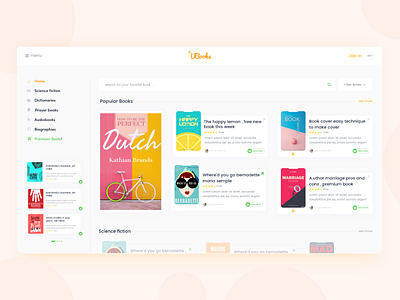 UBouks - Book Store Website Design book book cover books creabik creabik design project ui uiux user interface