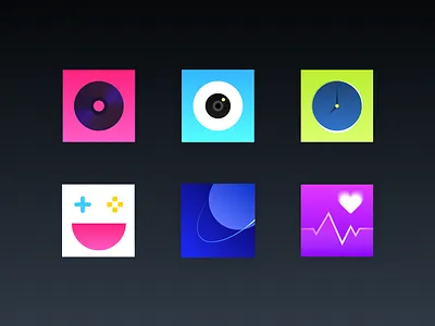 Phone icon browser camera clock game healthy icon music phone