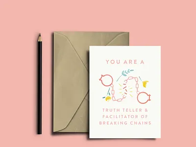 Chain Breaker chains greeting card illustration