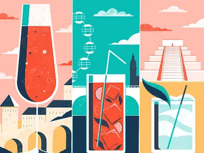 Cocktails From Around the World You Need To Try - Culture Trip alcohol beverage cocktail colour design editoral editorial illustration illustration print