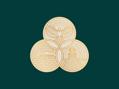 Three Kingdoms (WIP) badge engraving etching graphic design icon illustration illustrator line art logo peter voth design vector