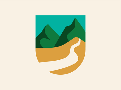 Rocky Mountains brand branding colours design icon icons illustration logo mountains negative space object river road shield vector vintage