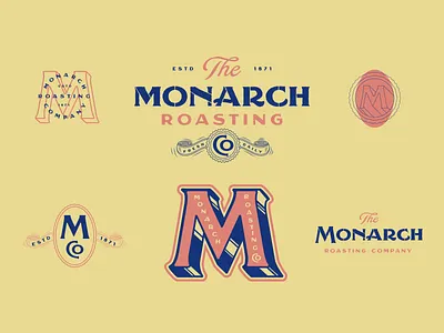 The Monarch Roasting Co. branding font handlettering lettering logo sans serif serif stencil type type design typedesign typeface typography