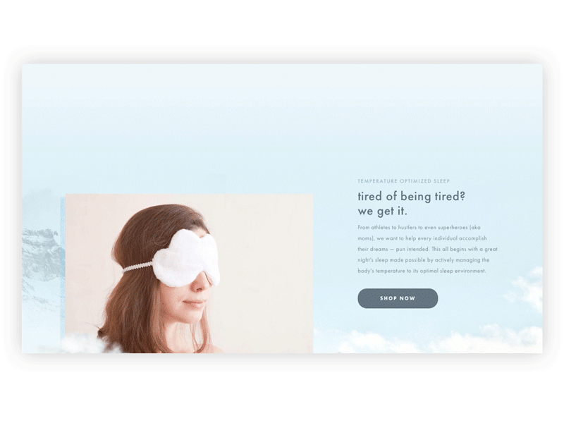 Cloud Parallax animation design ecommerce uxui