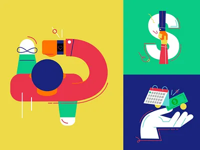 Qapital app graphicdesign icon illustration money people