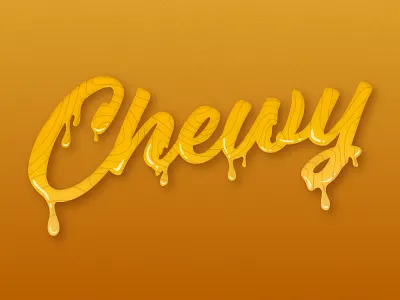 Chewy chewy drip type typography