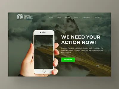 Movement – UI Kit Website Template agency app branding care clean corporate design green homepage interaction landing national park nature nonprofit page park site ui web website