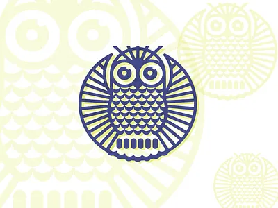 Owl Round Drib circle design designwisely icon illustration logo mikebruner owl round