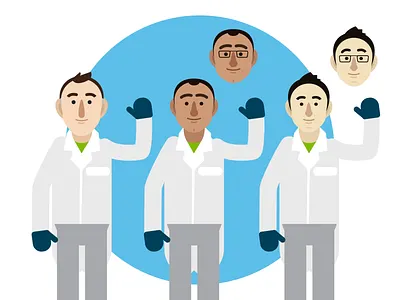 Doctors/Researchers 2 character design character designs characters doctor doctors illustraion medical men nurses people research vector