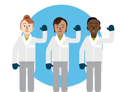 Doctors/Researchers 1 character design characters design doctor doctors illustration medical nurses people research vector women