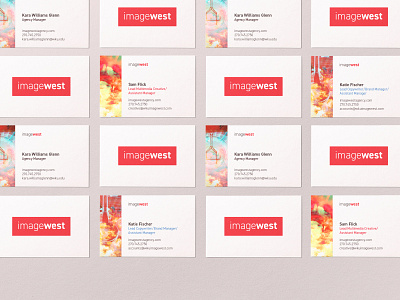 Imagewest Business Cards branding business card business card design card design identity identity design logo logo design logo mark mockup